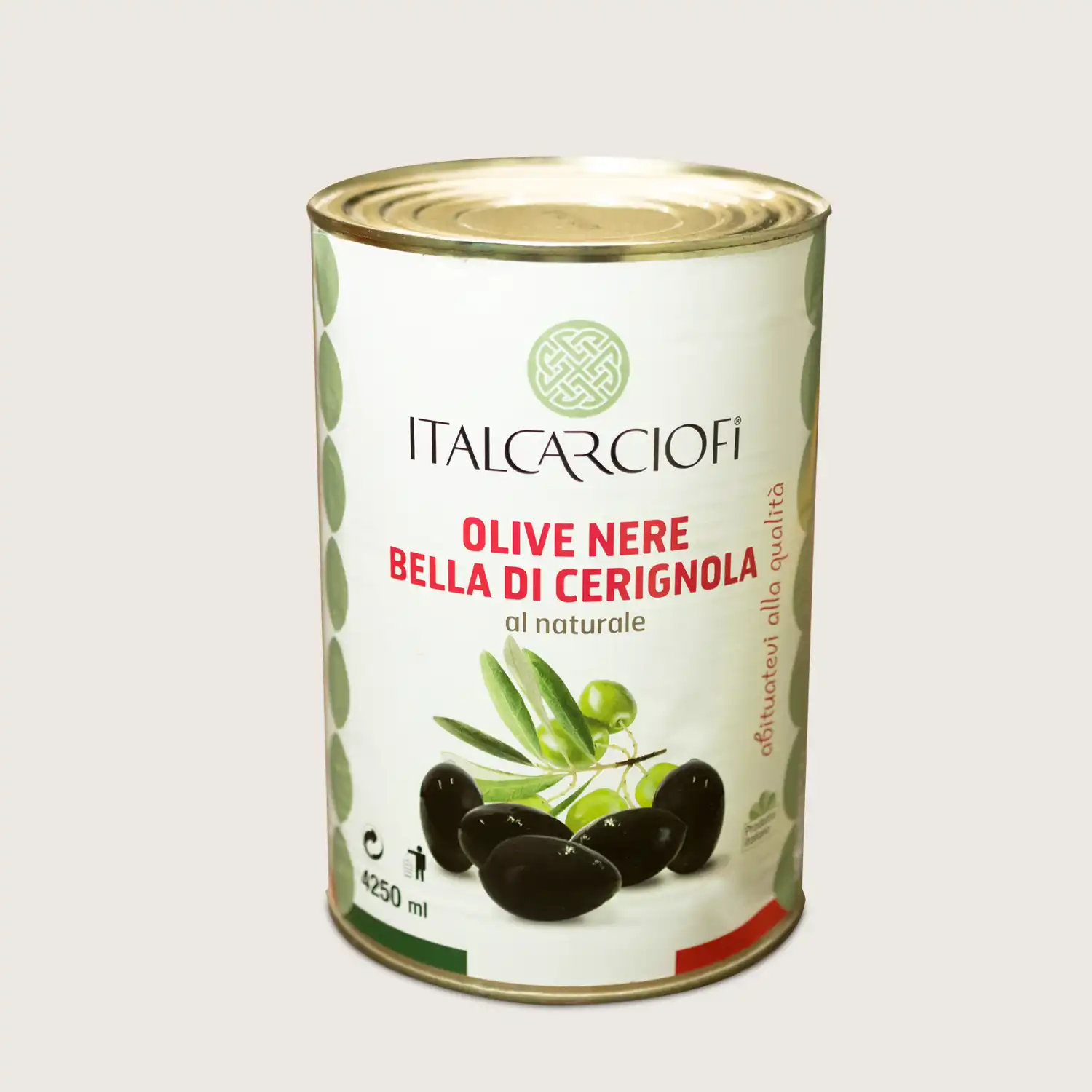 Aceitunas Negras Cerignola 4250 ml Marca Italcarciofi