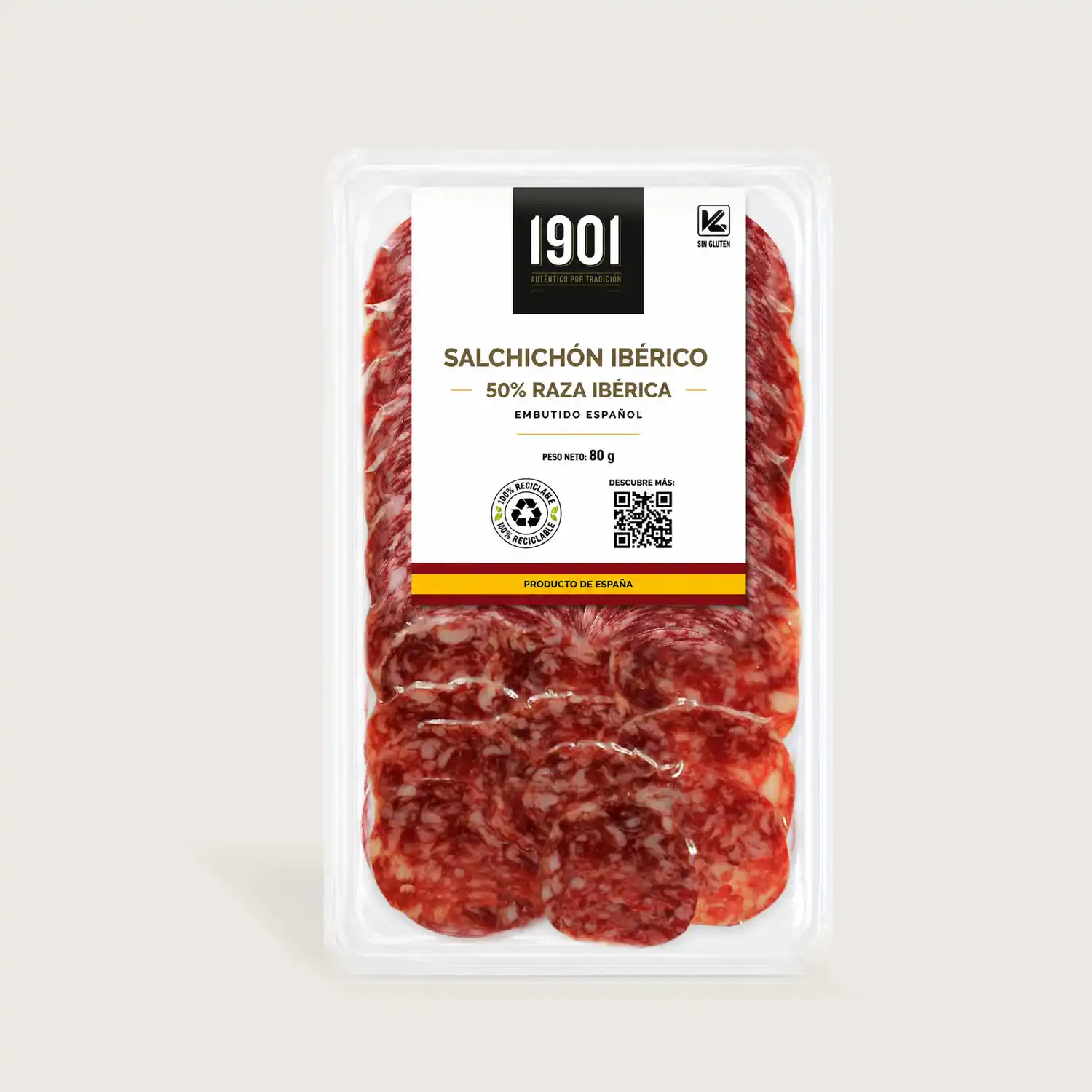Salchichon Iberico 80 g Marca 1901