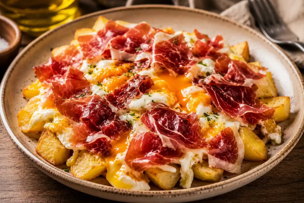 Huevos rotos con jamón ibérico